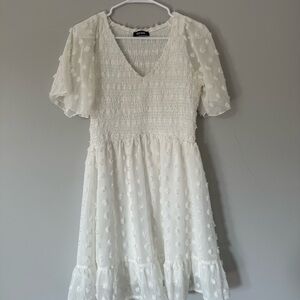 Zara White Textured Blouse